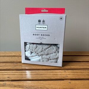 Hunter Tall Boot Socks Grey Knit Fleece Logo Size Medium